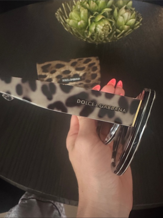 Dolce & Gabbana Leopard Print Cat-Eye Sunglasses - Black/White main image 3